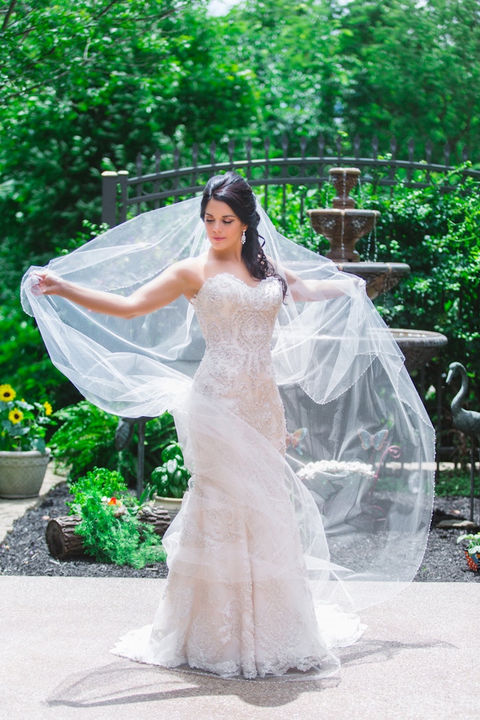 Maggie Bride Mallory Greene In Zinnia Sottero Midgley Before The Wedding We Took Pictures At A Neighbor S House Which Provided Beautiful Backdrop
